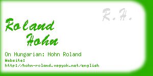 roland hohn business card